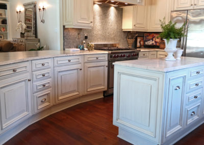 Sylvia T Designs - Kitchen Cabinet finish in an Old Metairie residence.