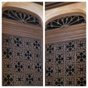 Sylvia T Designs - Screens - original at left, new at right - in the Music Room of the Historic New Orleans Collection's Seignouret-Brulatour House.