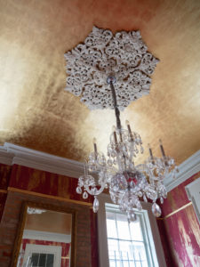 Sylvia T Designs – French Quarter Creole Cottage – Dramatic Plaster Finishes and Gold Leaf Ceilings – Gold Leaf Ceiling.