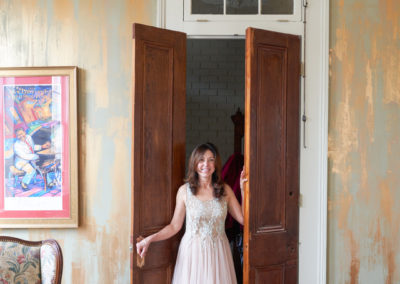 Sylvia T Designs – French Quarter Creole Cottage – Dramatic Plaster Finishes and Gold Leaf Ceilings – Sylvia Thompson-Dias of Sylvia T Designs in the parlor.
