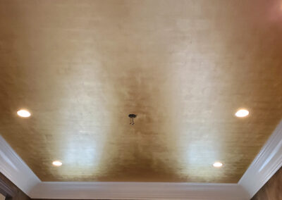 Sylvia T Designs_Gold Leafed Ceiling and Plastered Walls
