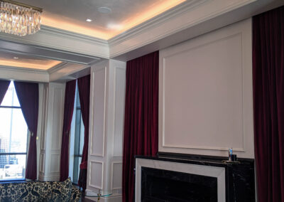 Sylvia T Designs - Stunning Plaster Work in New Orleans Four Seasons Residence. Grassello plaster on living area and bedroom ceiling bays.