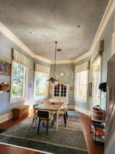 Sylvia T Designs - Finished look of a dining area in an historic New Orleans French Quarter residence.